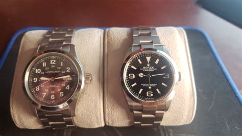 Rolex Explorer to Hamilton Khaki Automatic. 